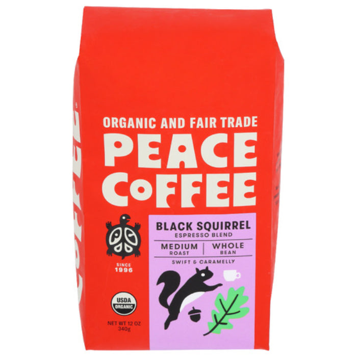 PEACE COFFEE COFFEE WB BLK SQRRL ESPR 12 OZ - Pack of 6