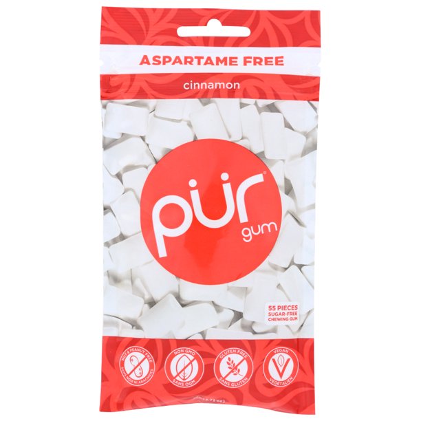 PUR: Gum Sugar-Free Cinnamon Chewing Gum, 2.72 oz
 | Pack of 12 - PlantX US