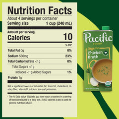 Pacific Foods - Pacific Natural Foods Organic Chicken Broth, 32 Oz | Pack of 6