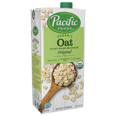 Pacific Foods Organic Oat Beverage, Original 32 Fl Oz
 | Pack of 12 - PlantX US