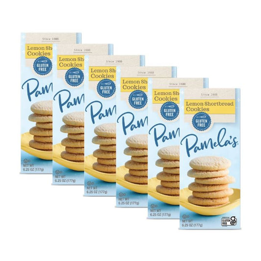 Pamelas Cookies Lemon Shortbread 6.25 Oz - Pack Of 6