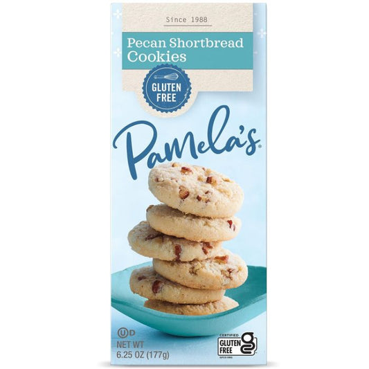 Pamelas Cookies Pecan Shortbread 6.25 oz - Pack Of 6