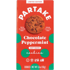 Partake Foods - Soft Baked Chocolate Peppermint Cookies, 5.5oz