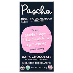 PASCHA - 100% Cacao Dark Chocolate Bar 2.82OZ ( Pack of 10)