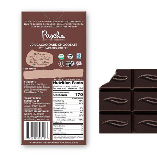 Pascha Choc Bar Drk Arbc Coffee 2.82 Oz - Pack Of 10