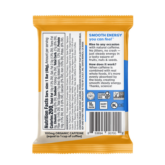 Quantum Energy Squares - Peanut Butter Dark Chocolate Bar, 1.69oz - PlantX US