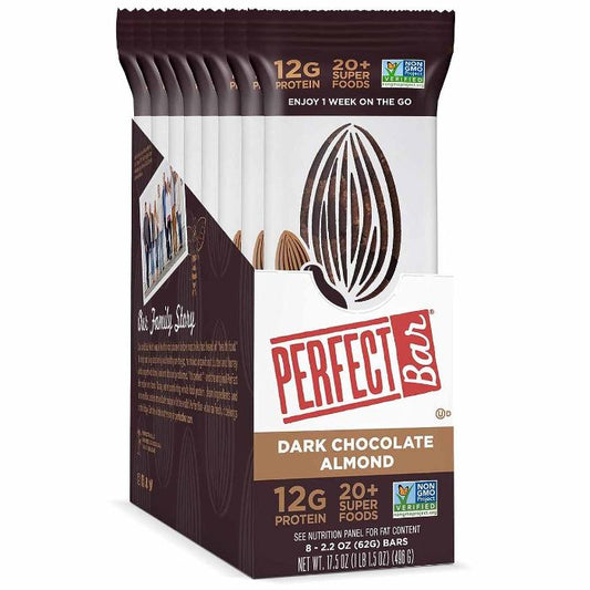 Perfect Foods Bar Dark Chocolate Almond 2.2 Oz - Pack Of 8