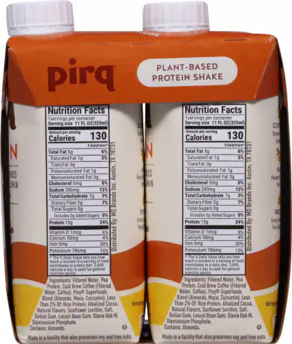 Pirq - Plant-Based Protein Shake Caramel Coffee 11 Fl Oz/Pack of 4 | Pack of 3