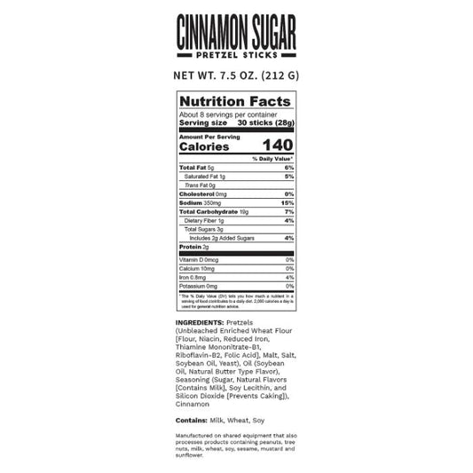 Pop Daddy Popcorn & Pretz Pretzels Cinnamon S 7.5 Oz - Pack Of 12