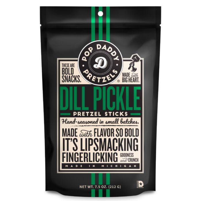 Pop Daddy Popcorn & Pretz Pretzels Pickle Dil 7.5 Oz - Pack Of 12