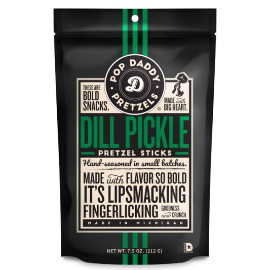 Pop Daddy Popcorn & Pretz Pretzels Pickle Dil 7.5 Oz - Pack Of 12