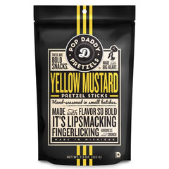 Pop Daddy Popcorn & Pretz Pretzels Yellow Mus 7.5 Oz - Pack Of 12