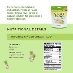 Prince Of Peace  - Ginger Chews Plus Lemon , 3 Oz | Pack of 6