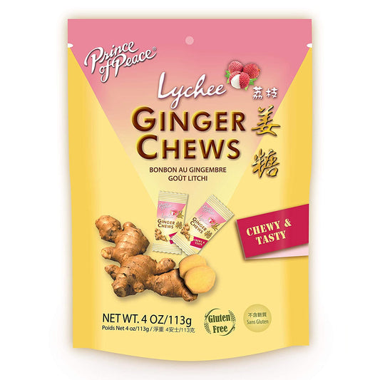 Prince Of Peace Ginger Candy Chews with Lychee, 4 oz
 | Pack of 12 - PlantX US