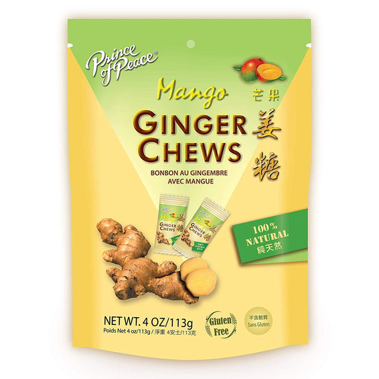 PRINCE OF PEACE - Mango Ginger Chew Candy 4OZ ( Pack of 12)