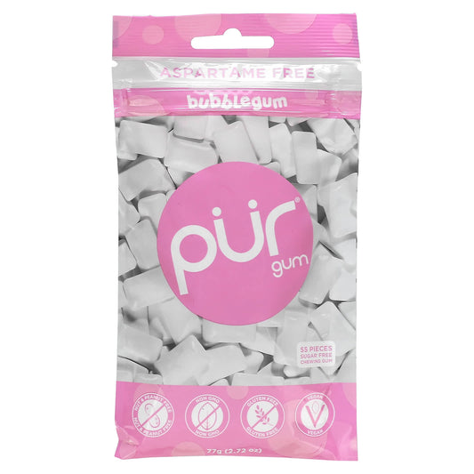 Pur - Gum Bubblegum Chewing Gum, 55 Piece | Pack of 12