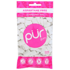 Pur Chewing Gum Sugar-Free Aspartame Pomegranate Mint 2.72 Oz
 | Pack of 12 - PlantX US