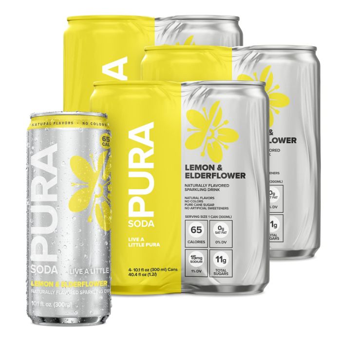 Pura Soda Soda Lemon Elderflwr 4pk 40.4 Fo - Pack Of 6