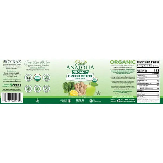 Pure Anatolia Juice Green Detox Org 32 Fo - Pack Of 6