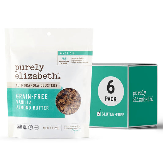 Purely Elizabeth - Granola Vanilla Almond Butter MCT Grain Free, 8 Oz | Pack of 6