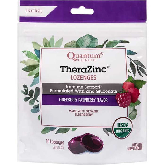 Quantum - TheraZinc Lozenges Elderberry Raspberry, 18 EA