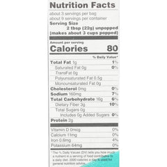 Quinn - Just Sea Salt Popcorn, 7oz- Nutrition Facts