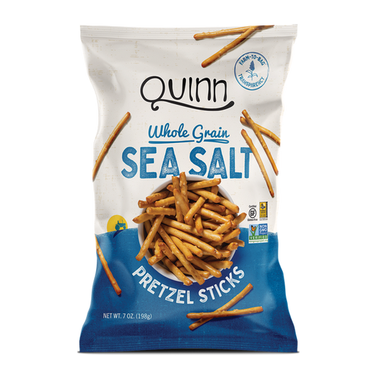 Quinn Pretzel Sticks, Whole Grain, Sea Salt, 5.6 oz
 | Pack of 8 - PlantX US