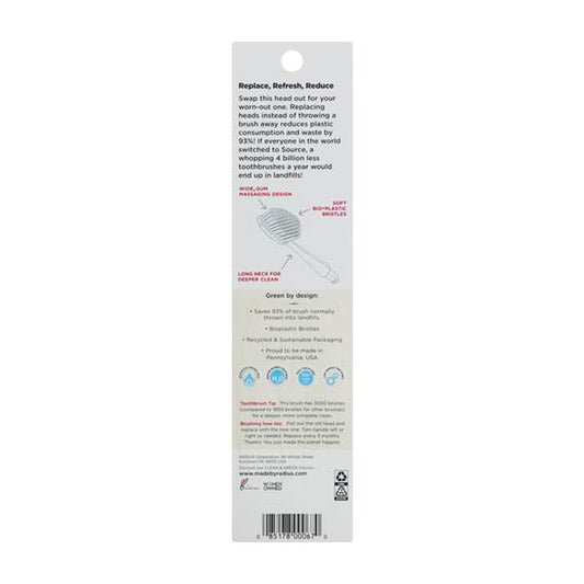 Radius - Toothbrush Head Replacment Soft 2P, 1 PC. | Pack of 6