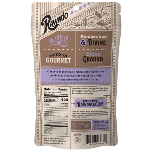 Rawmio - Chocolate Covered Figs , 2oz - back