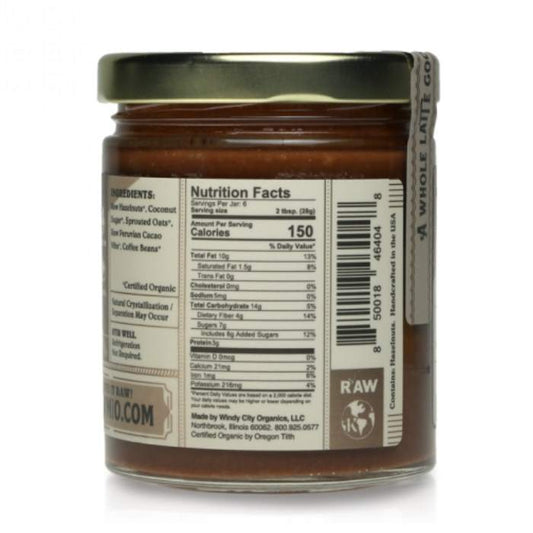 Rawmio - Hazelnut Latte Spread, 6oz - back
