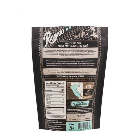 Rawmio - Organic Raw Cacao Paste Unsweetened, 16oz - PlantX US