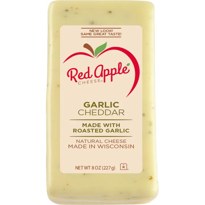 Red Apple Cheese Garlic Cheddar 8 Oz - Pack Of 12