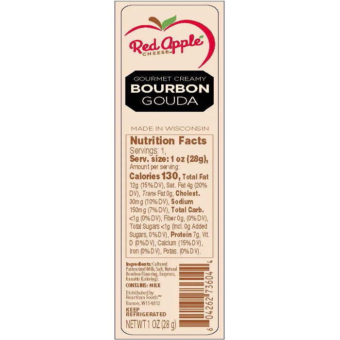 Red Apple Cheese Stck Bourbon Gouda 1 Oz - Pack Of 48