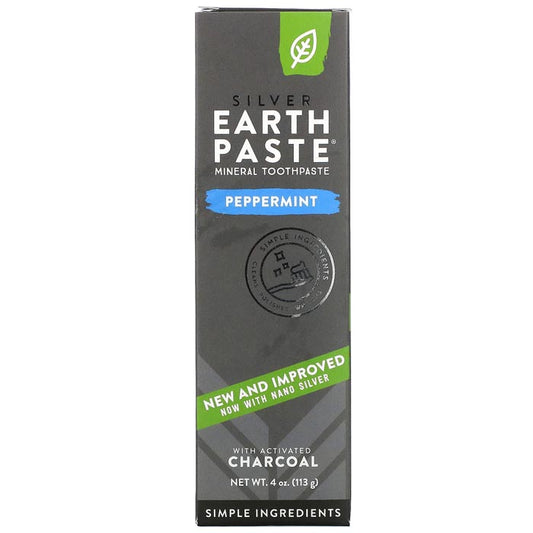 Redmond - Earth Paste Mineral Toothpaste Peppermint Charcoal, 4 oz