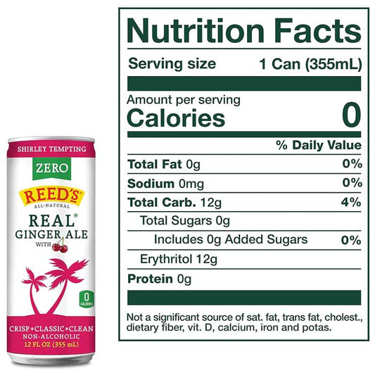 Reeds - Zero Sugar Real Ginger Ale 4pk, 12 oz | Pack of 6