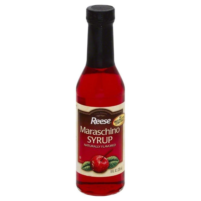 Reese - Syrup Maraschino 8 Oz - Pack Of 6