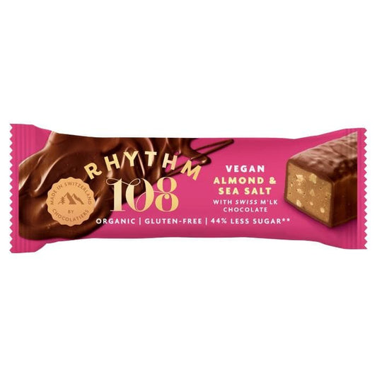 Rhythm108 - Vegan Almond & Sea Salt Bar with M'lk Chocolat, 33g