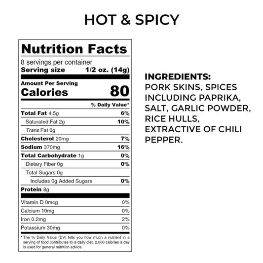 Rib Rack - Pork Rinds Hot Spicy 4 Oz - Pack Of 12