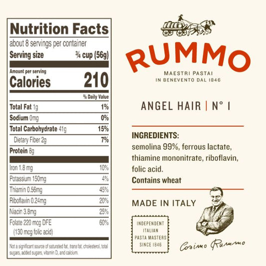 Rummo - Pasta Angel Hair 1 Lb | Pack Of 20