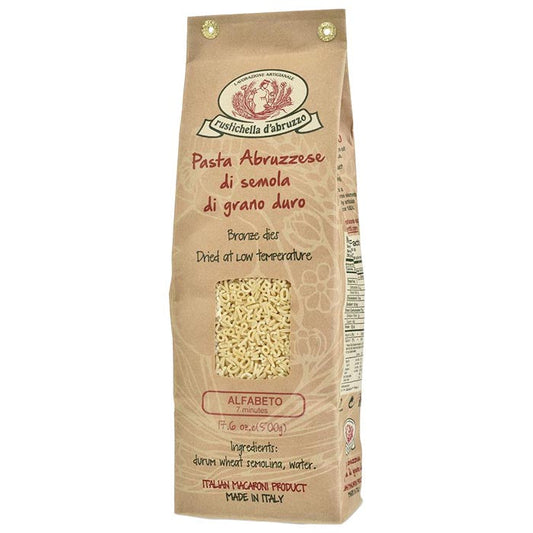 Rustichella d'Abruzzo - Alfabeto, Italian Children's Pasta, 1.1lb