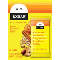 Rxbar - Honey Cinnamon Peanut Butter Bar, 9.7 oz | Pack of 6