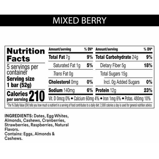 Rxbar - Mixed Berry Bar, 5 Pack, 9.15 oz | Pack of 6