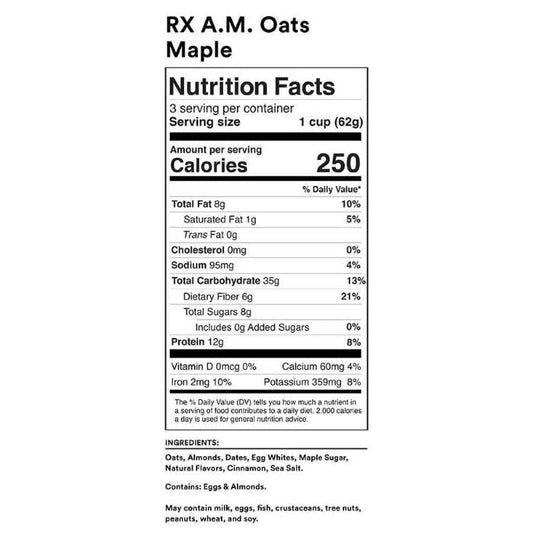 Rxbar - Oats Maple Bar, 2.18 oz | Pack of 12