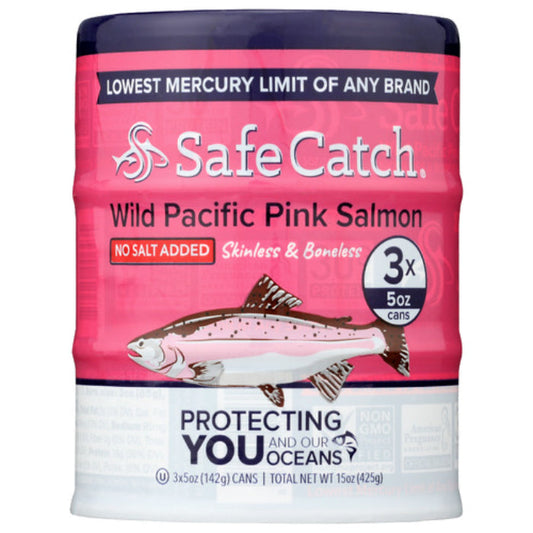 Safe Catch - Salmon Wild Pink, 3 Cans 15 Oz | Pack of 6