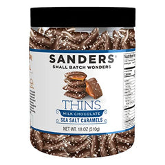 Sanders - Thins Milk Chocolate Sea Salt Caramel 18 oz - Pack of 6