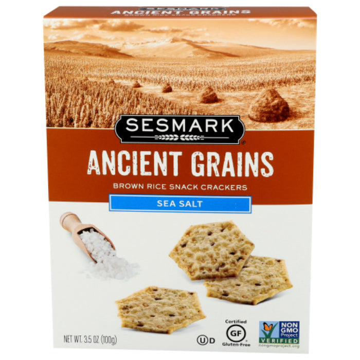 Sesmark - Cracker Ancient Grain Sea Salt, 3.5 oz | Pack of 6