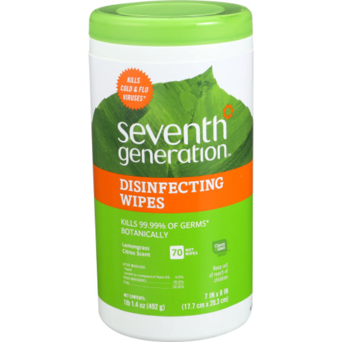 Seventh Generation - Disinfecting Wipes Multi-Surface, 70 PC | Pack of 6