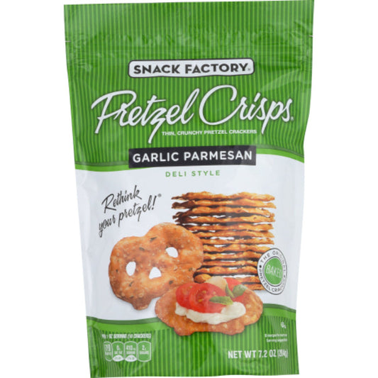SNACK FACTORY - Pretzel Crisp Garlic 7.2OZ ( Pack of 12)