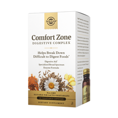 SOLGAR - Comfort Zone Digestive Complex - 11 High Activity Enzymes, (90 Vegetarian Capsules)