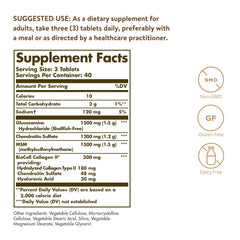 SOLGAR - Glucosamine Hyaluronic Acid Chondroitin MSM, (120 Tablets)